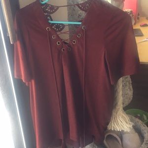 Dark red shirt